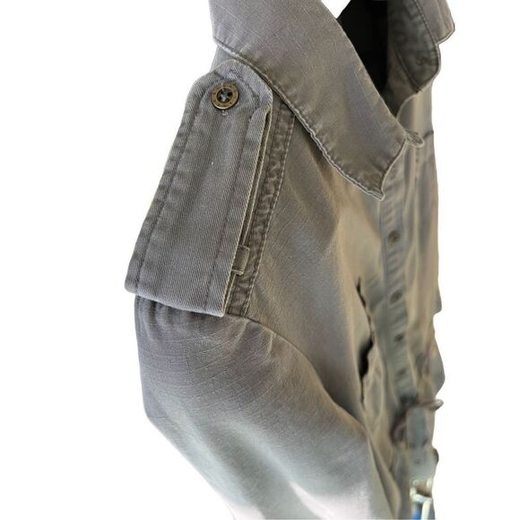 Quick Silver Women’s Dress Army Green SZ M Waist Drawstring Long Sleeves or 1/4 - Picture 10 of 16